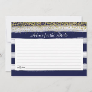 Gold and Navy Advice For the Bride Card