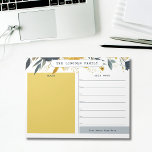 Gold and Navy Blue Floral Weekly Calendar Notepad<br><div class="desc">Get organised for back to school and show your school spirit with this gold and navy blue watercolor floral weekly calendar that features five custom text areas that allow you to customise your weekly family or teacher calendar notepad to best fit your needs. Suggested areas include a title area for...</div>