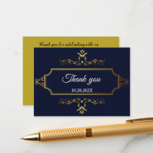 Gold and Navy Blue Indian Style Envelope