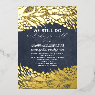 Gold and Navy Blue We Still Do Wedding Anniversary