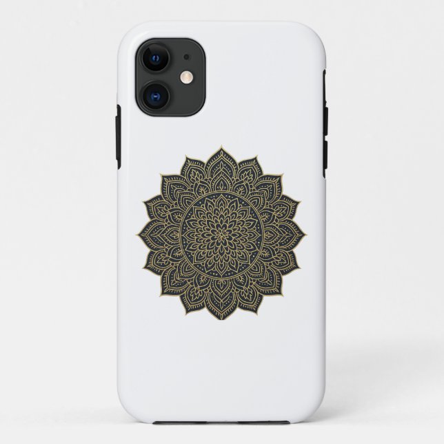 Gold and navy mandala  Case-Mate iPhone case (Back)