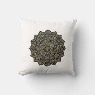 Gold and navy mandala  cushion