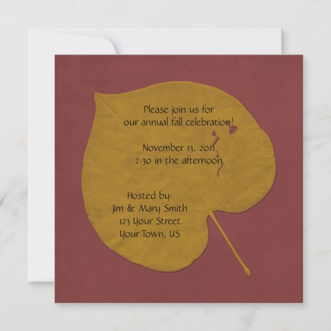 Gold and Orange Fall Celebration Invitation (Front)