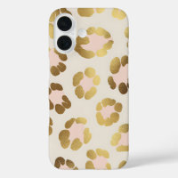 Gold and Pastel Pink Leopard Print Chic Animal