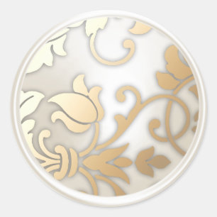 Gold and Pearl Damask Envelope Seal