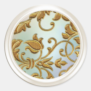 Gold and Pearl Damask Envelope Seal