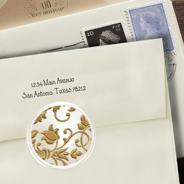 Gold and Pearl Damask Envelope Seal (Creator Uploaded)