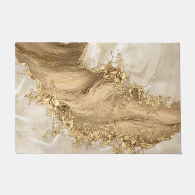 Gold and Pearl - Splatter and flow Doormat (Front)