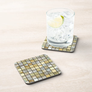 Gold and Pearl Tiles Coaster