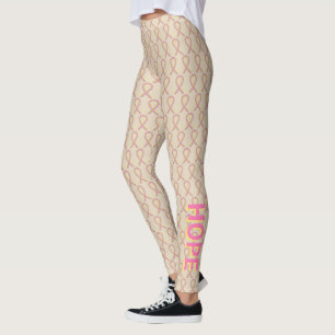 Gold and Pink Awareness Ribbon Custom Leggings