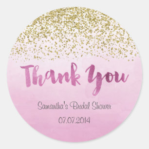 Gold and Pink Bridal Shower Sticker