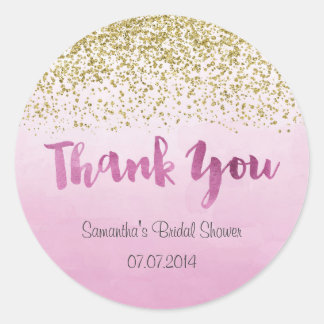 Gold and Pink Bridal Shower Sticker