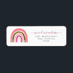 Gold and Pink Cute Rainbow Baby Shower Label<br><div class="desc">Gold and Pink Glitter Cute Rainbow Baby Shower Address Label.</div>