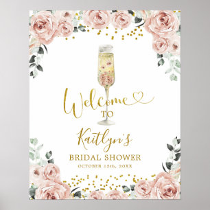 Gold and Pink Dusty Rose Welcome Sign