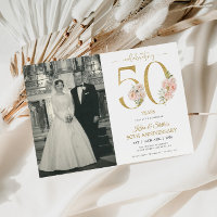 Gold and Pink Floral 50th Anniversary 