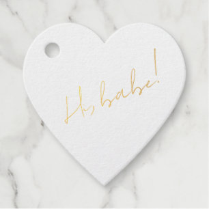 Gold and Pink Galentine's Day Babe Script Message Favour Tags