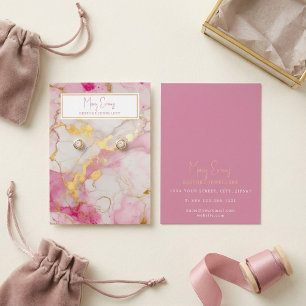 Gold and pink marble effect earring display card