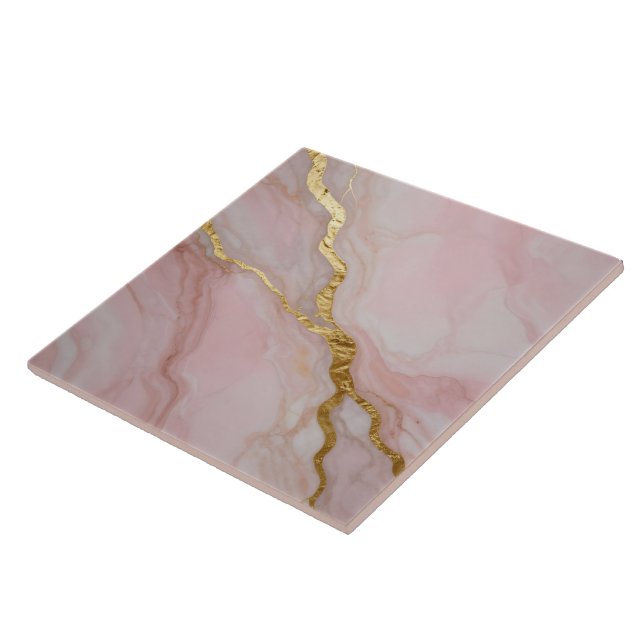 Gold and pink marble texture tile (Side)