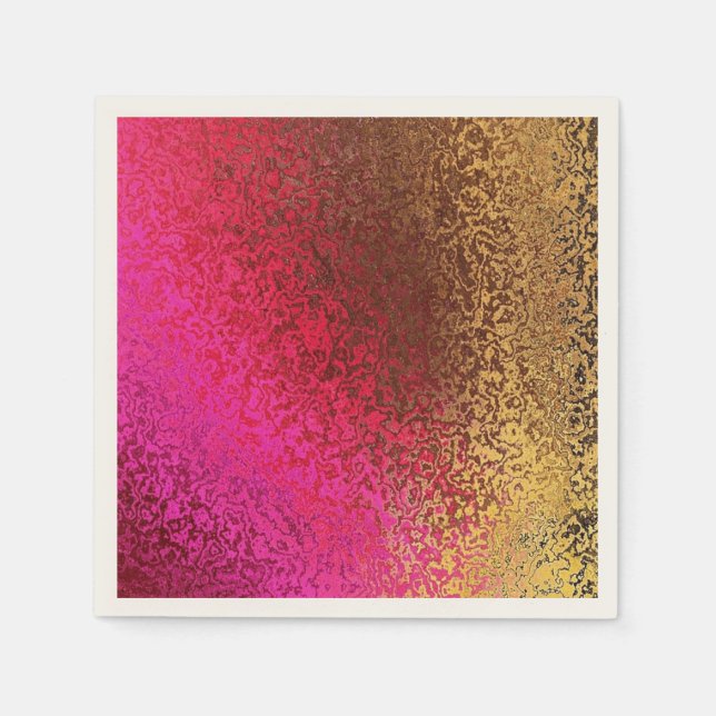 Gold and Pink Shimmer Napkin (Front)