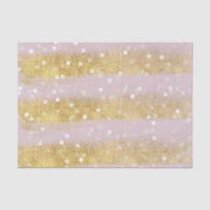 Gold and Pink Stripes Bokeh Confetti Tissue Paper