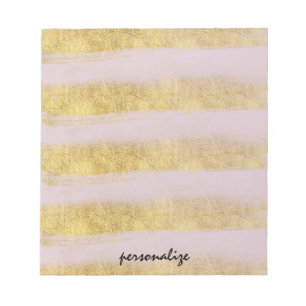 Gold and Pink Stripes Notepad