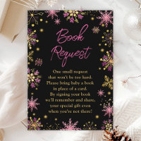 Gold and Pink Winter Snowflakes Book Request