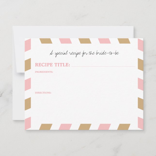 Gold and Pink World Traveller Airmail RECIPE (Front)