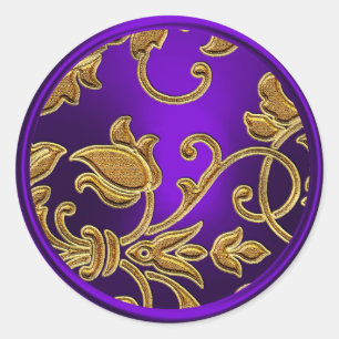 Gold and Purple Damask Envelope Seal