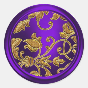 Gold and Purple Damask Envelope Seal