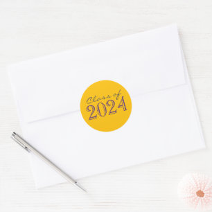 Gold and Purple Graduation Envelope Seal Stickers