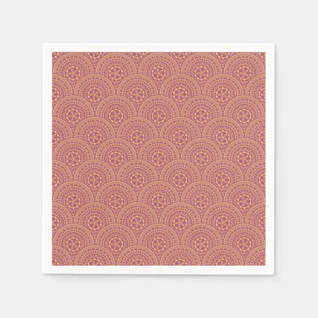 Gold and purple mandala waves pattern napkin (Front)