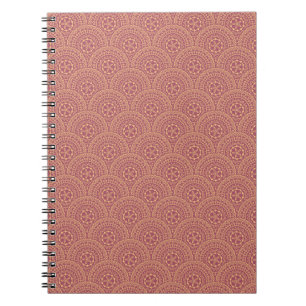 Gold and purple mandala waves pattern notebook