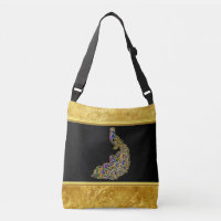 Gold and purple peacock gold foil with black
