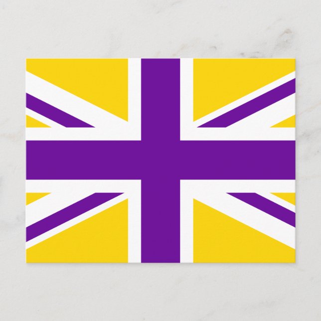 Gold and Purple Union Jack Postcard (Front)