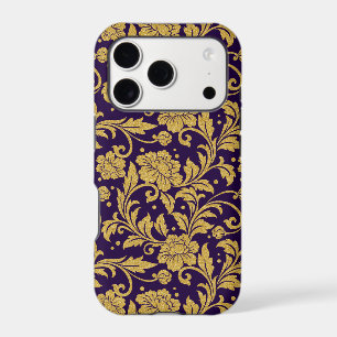 Gold and Purple vintage floral damask
