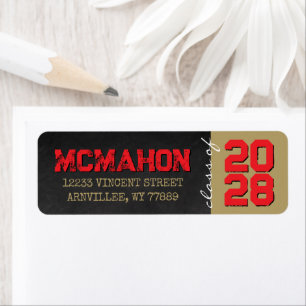 Gold and Red Chalkboard Graduation Address