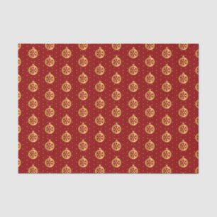 Gold and Red Christmas Ornaments Tissue Paper