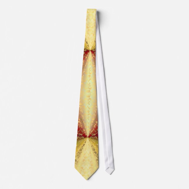 gold and red damask tie (Front)