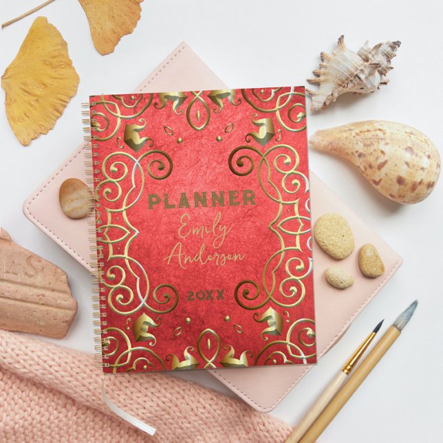 Gold And Red Elegant Classic Baroque Year Planner (Creator Uploaded)