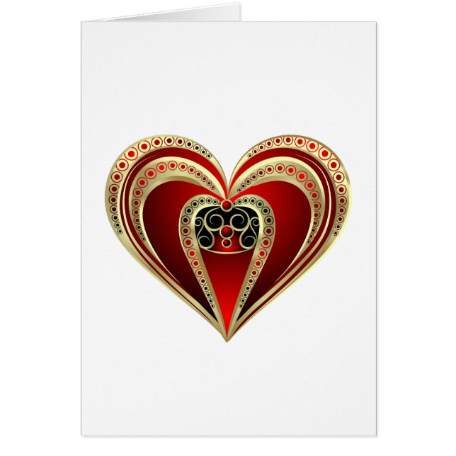 Gold and Red Heart (Front)