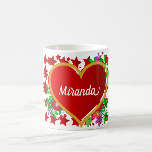 Gold And Red Heart Coffee Mug