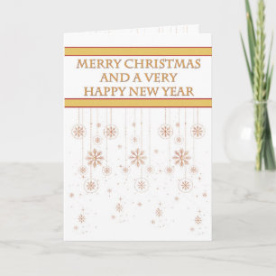 Gold and Red Holiday Christmas Ornaments Card