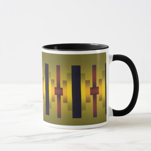 Gold and red industrial look coffee mug (Right)