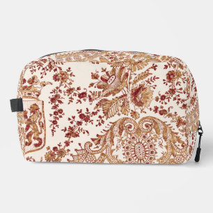 Gold And Red Lace Roses Dopp Kit