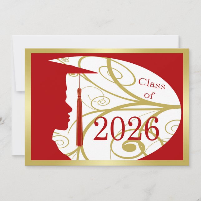 Gold and Red Man Silhouette 2026 Card (Front)