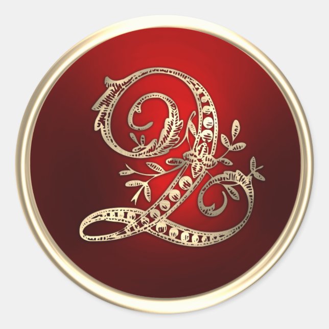Gold and Red Monogram Q Envelope Seal (Front)