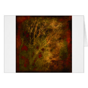 Gold and Red Tree Branches Abstract