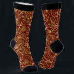 Gold and red vintage floral paisley pattern socks<br><div class="desc">The shiny gold vintage floral ethnic paisley pattern over a red but changeable background.</div>