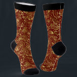Gold and red vintage floral paisley pattern socks<br><div class="desc">The shiny gold vintage floral ethnic paisley pattern over a red but changeable background. Perfect socks to gift for the holiday season.</div>