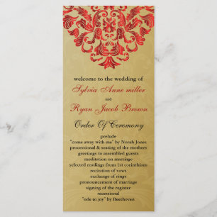gold and red Wedding program Programme